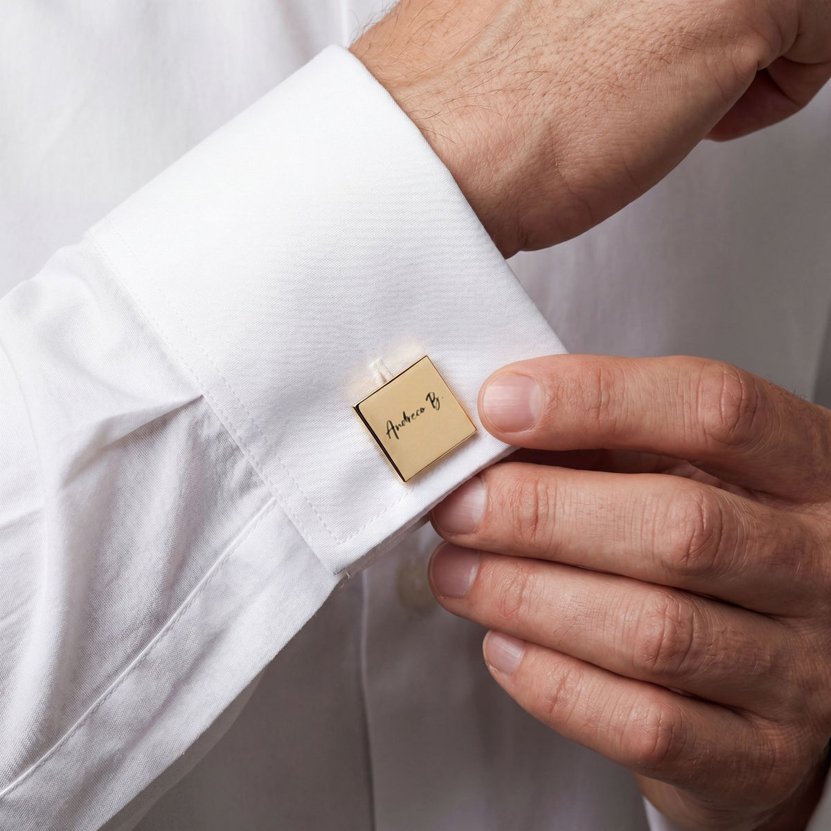 Andreco B. Gold Square Cufflinks