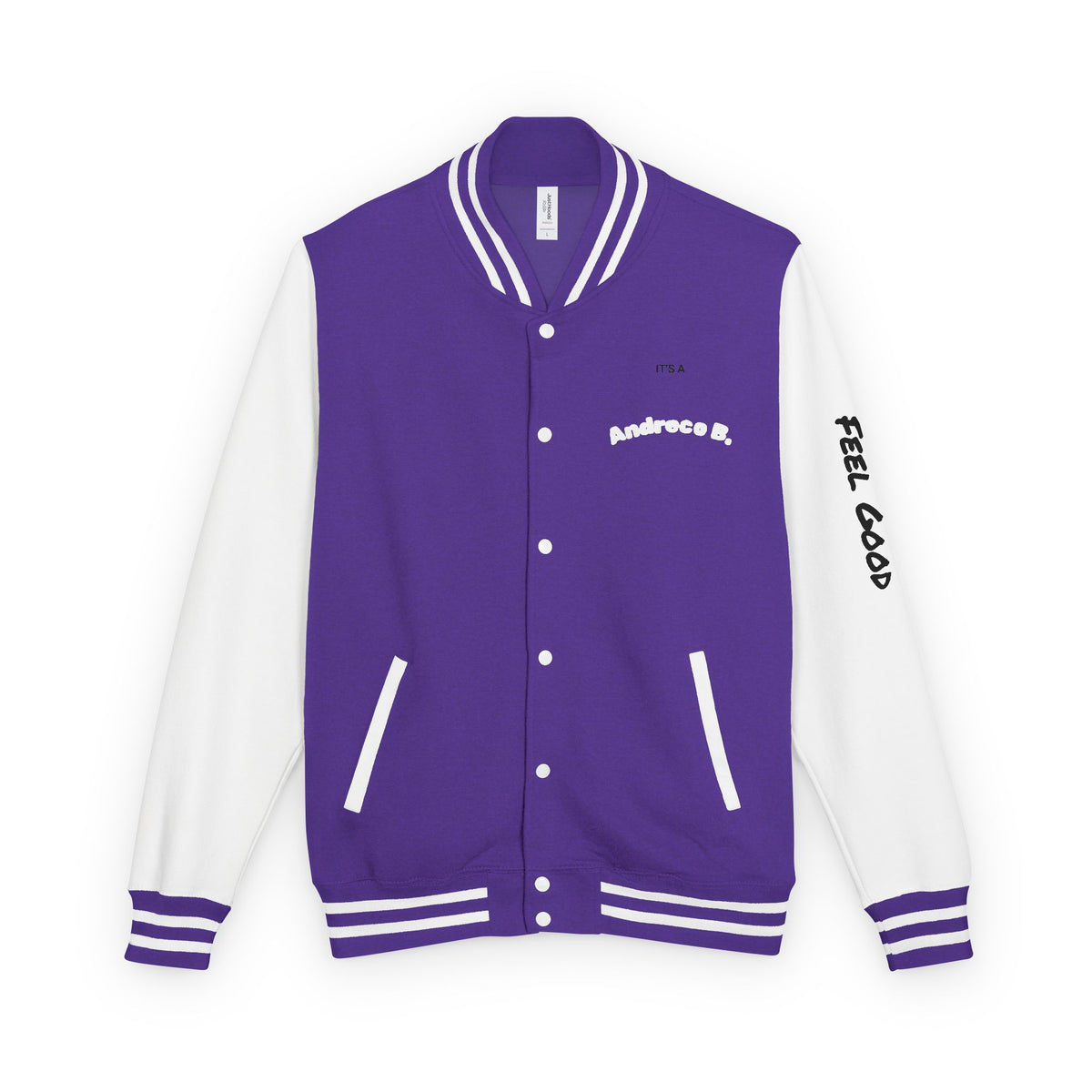Andreco B. Letterman Jacket — 'Fast Class' Black & White Varsity Bomber