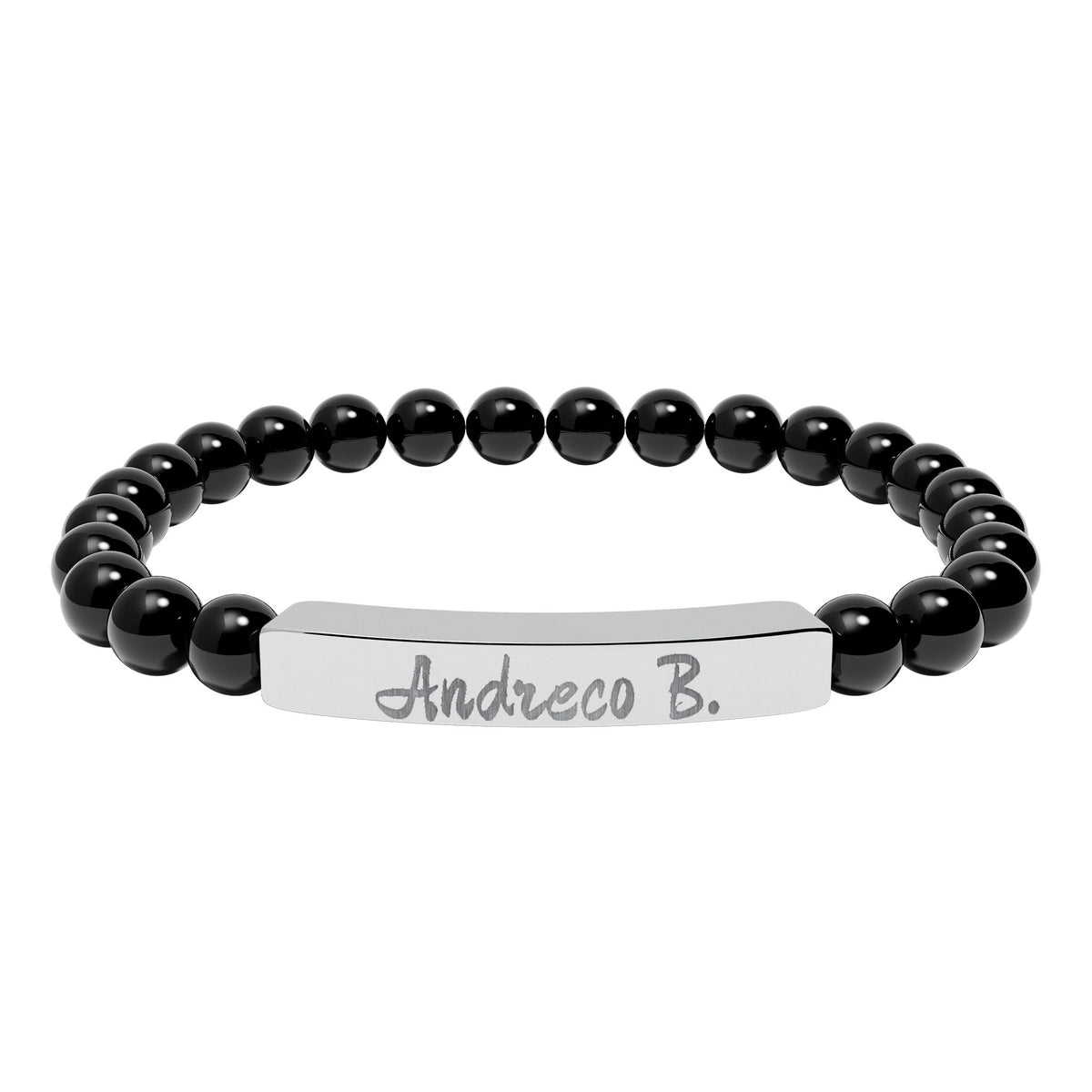Andreco B. Natural Stone Beaded Bar Bracelet