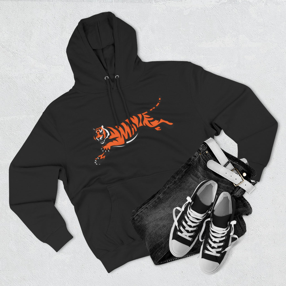 Andreco B. Three-Panel Bengals Fleece Hoodie (Top)