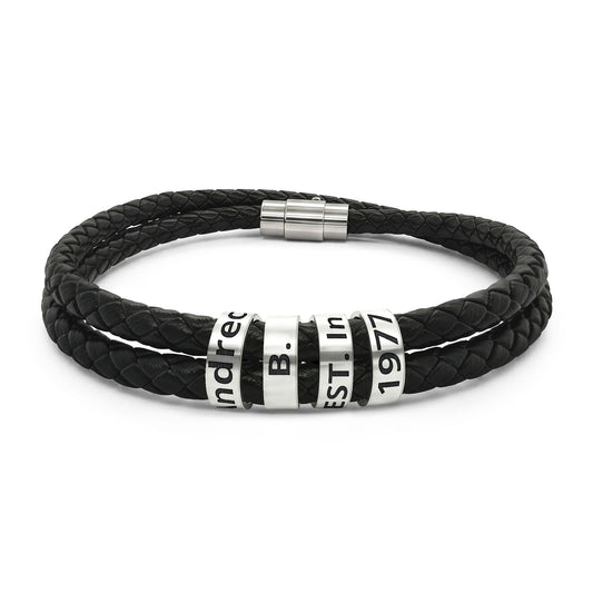 Andreco B. Leather Bead Bracelet