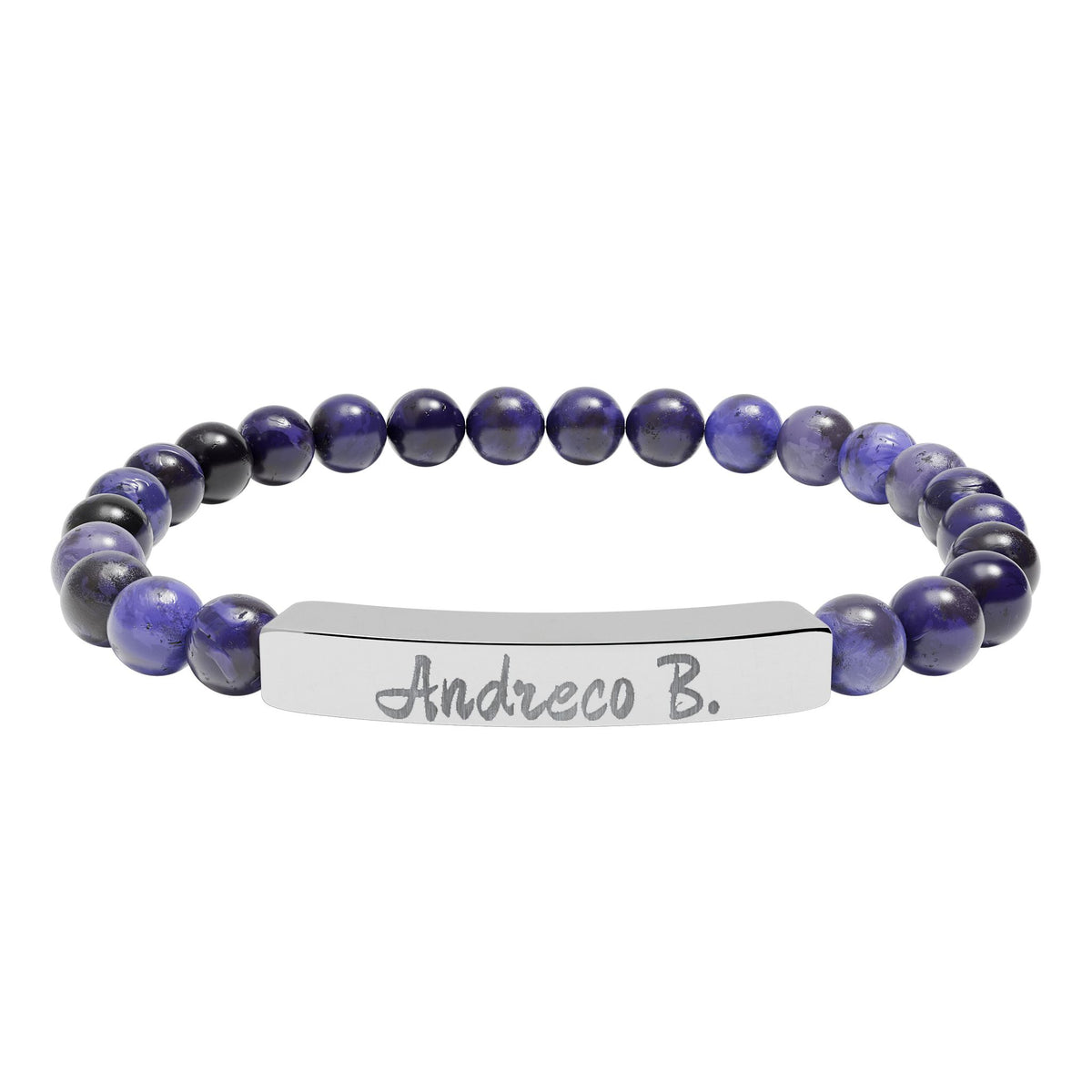 Andreco B. Natural Stone Beaded Bar Bracelet