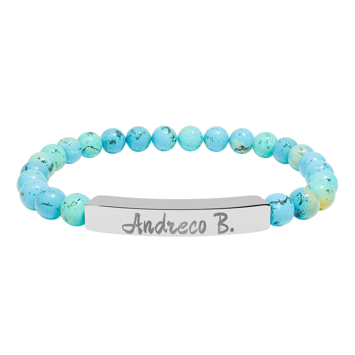Andreco B. Natural Stone Beaded Bar Bracelet