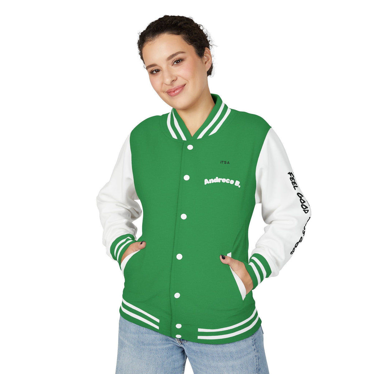 Andreco B. Letterman Jacket — 'Fast Class' Black & White Varsity Bomber