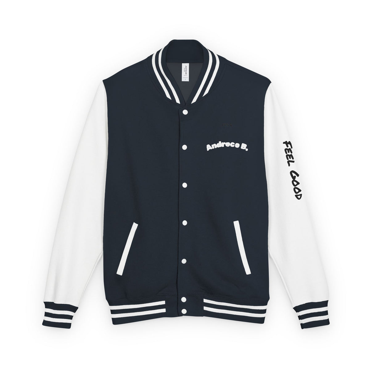 Andreco B. Letterman Jacket — 'Fast Class' Black & White Varsity Bomber