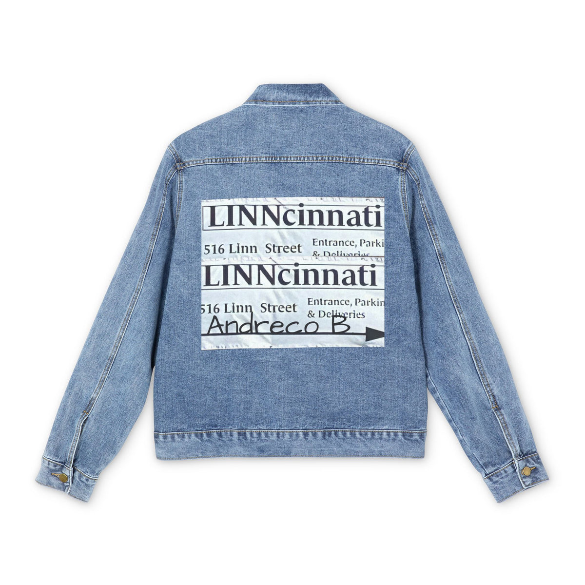 Andreco B. Denim Jacket — LINNcinnati Street Map Back Patch