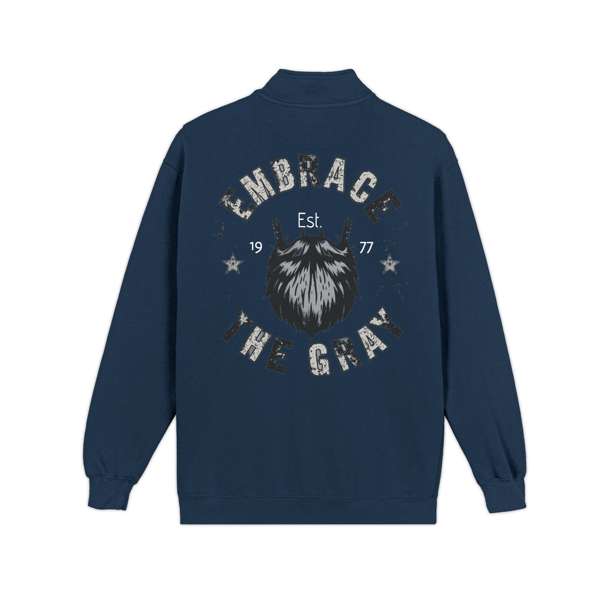Andreco B. (Embrace The Gray) Quarter-Zip Sweatshirt – Beard Logo, Vintage Outdoor Vibe