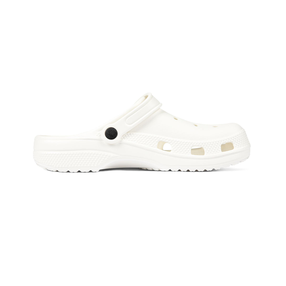 White EVA Foam Clogs with Black Asian Calligraphy Accent