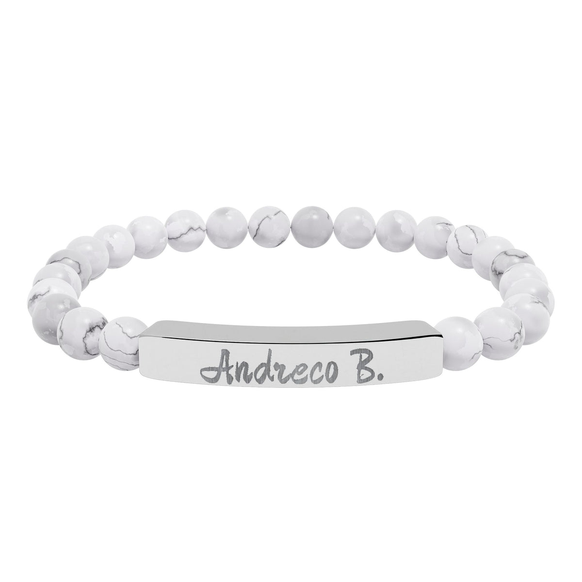 Andreco B. Natural Stone Beaded Bar Bracelet