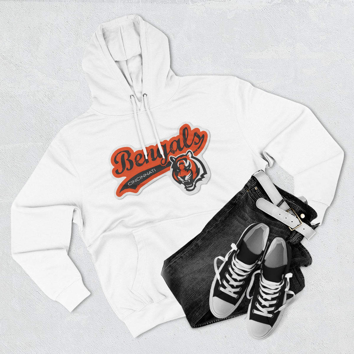 Andreco B.Three-Panel Bengals Fleece Hoodie (white)