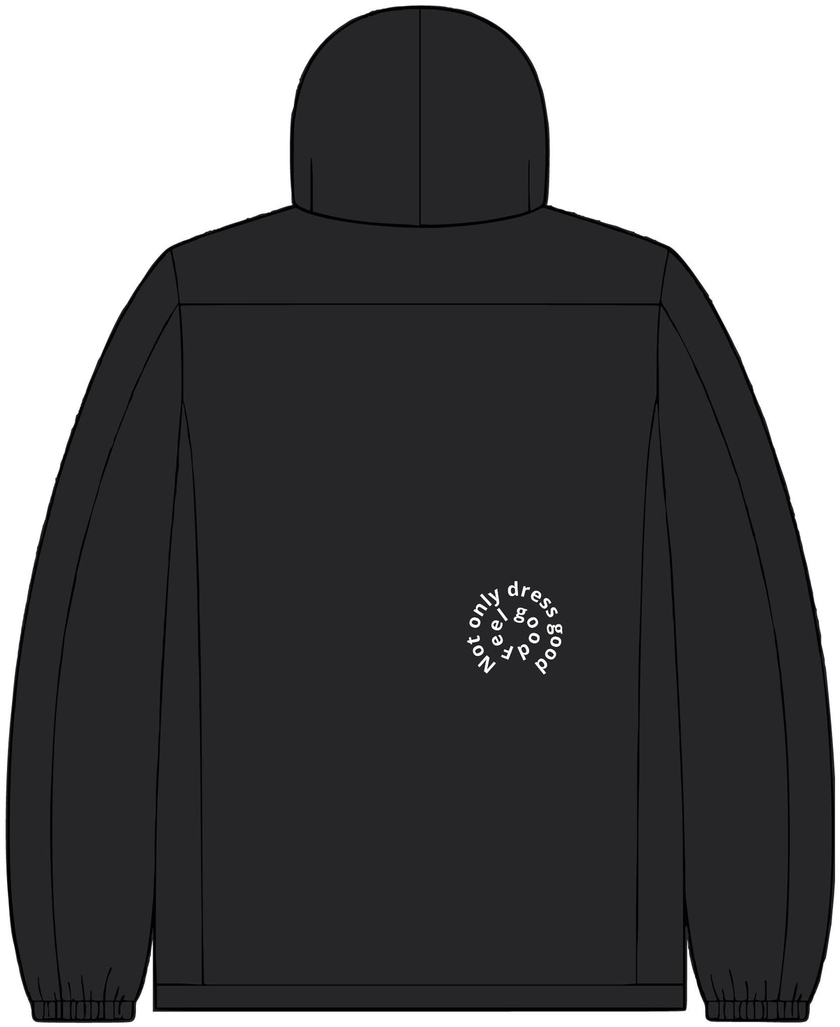 Andreco B. 3-in-1 Jacket — Navy Windbreaker with Hood & Back Circle Script Accent