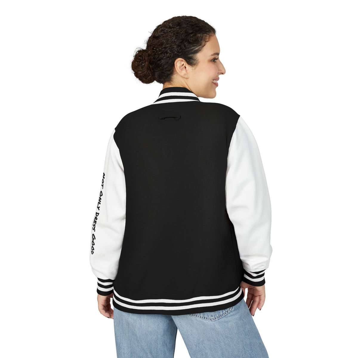 Andreco B. Letterman Jacket — 'Fast Class' Black & White Varsity Bomber