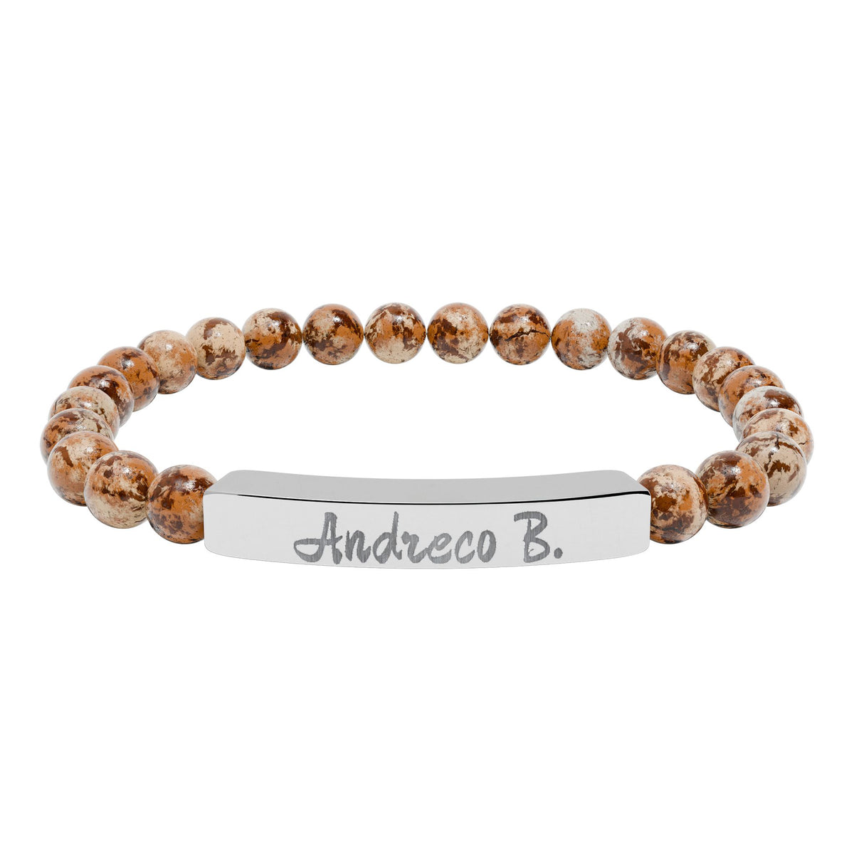 Andreco B. Natural Stone Beaded Bar Bracelet